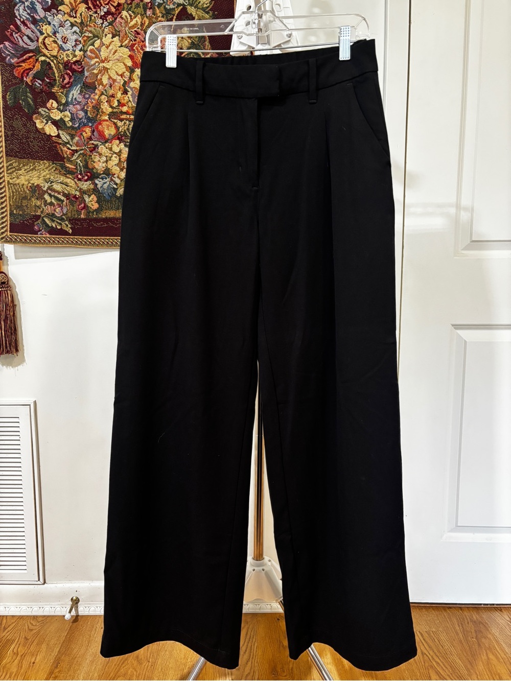 American Eagle Black Wide Leg Trousers Size 2 Regular
